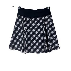 Nike Tennis Womens XS Skort Black White Gingham Plaid Dri-Fit Skirt Pickleball‎